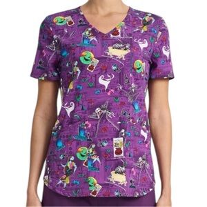 Disney Nightmare Before Christmas Halloween V Neck Scrub Top size S/L/XXL